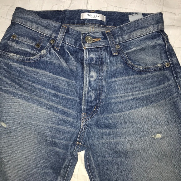 MOUSSY MV Leola Cropped Straight destroyed Jeans - Picture 8 of 15